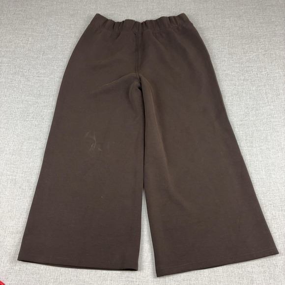 Yogalicious Jackets & Blazers - Yogalicious Pants Womens Large Brown Elara Cropped Wide Leg Elastic Waist Yoga